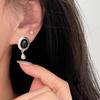 Black Agate Teardrop Zircon Stud Earrings - Elegant, Versatile, High-End Design
