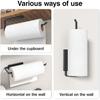 Paper Towel Holder Under Cabinet - Wall Mounted Paper Towel Holder No Drilling, Adhesive Under Cabinet Roll Holder, Black Kitchen Towel Holder, 31 x