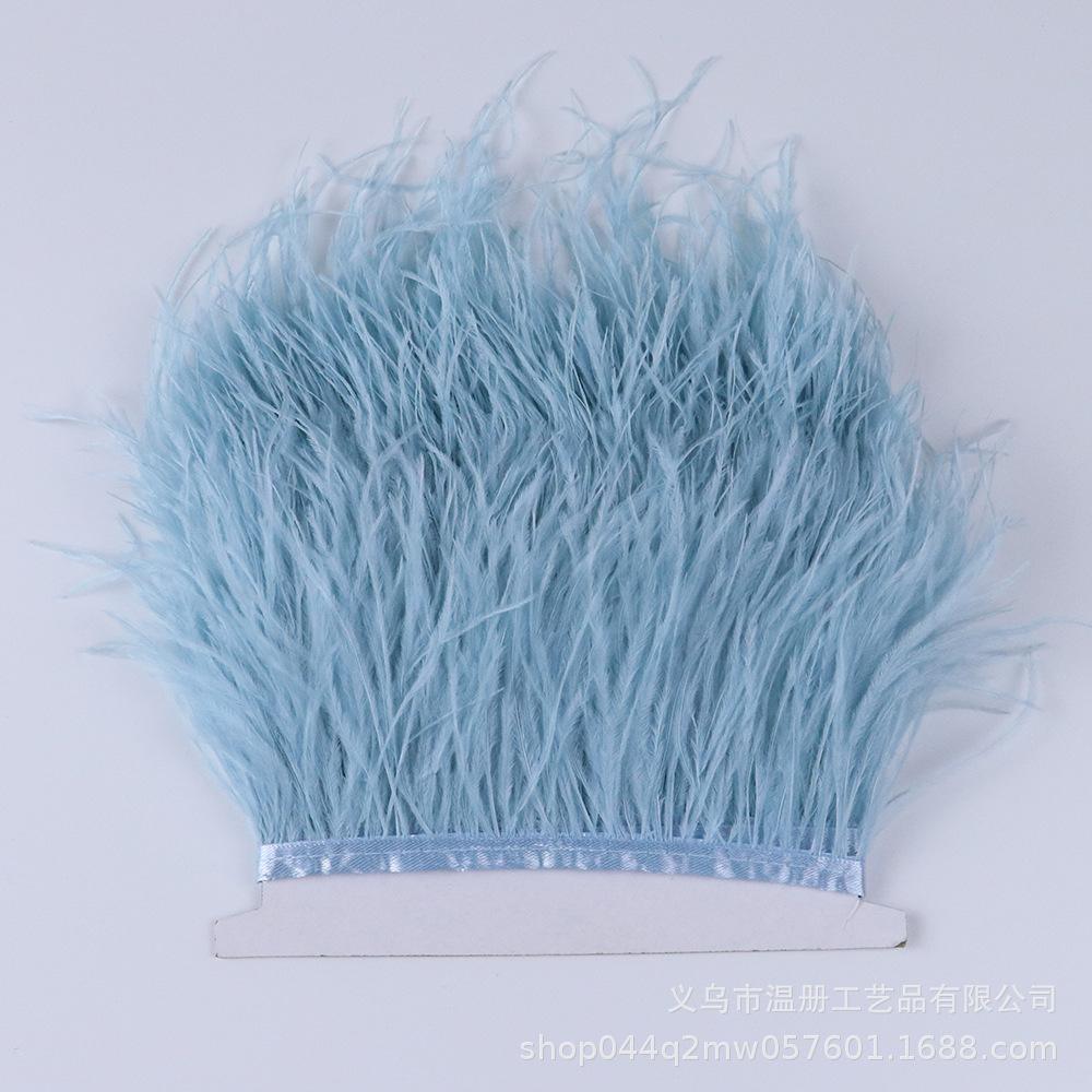 8-10 см Страусиная отделка Хаки Перьевая лента Бахрома для шитья Высокое качество Plumas Поделки Костюмы Украшение для вечеринки