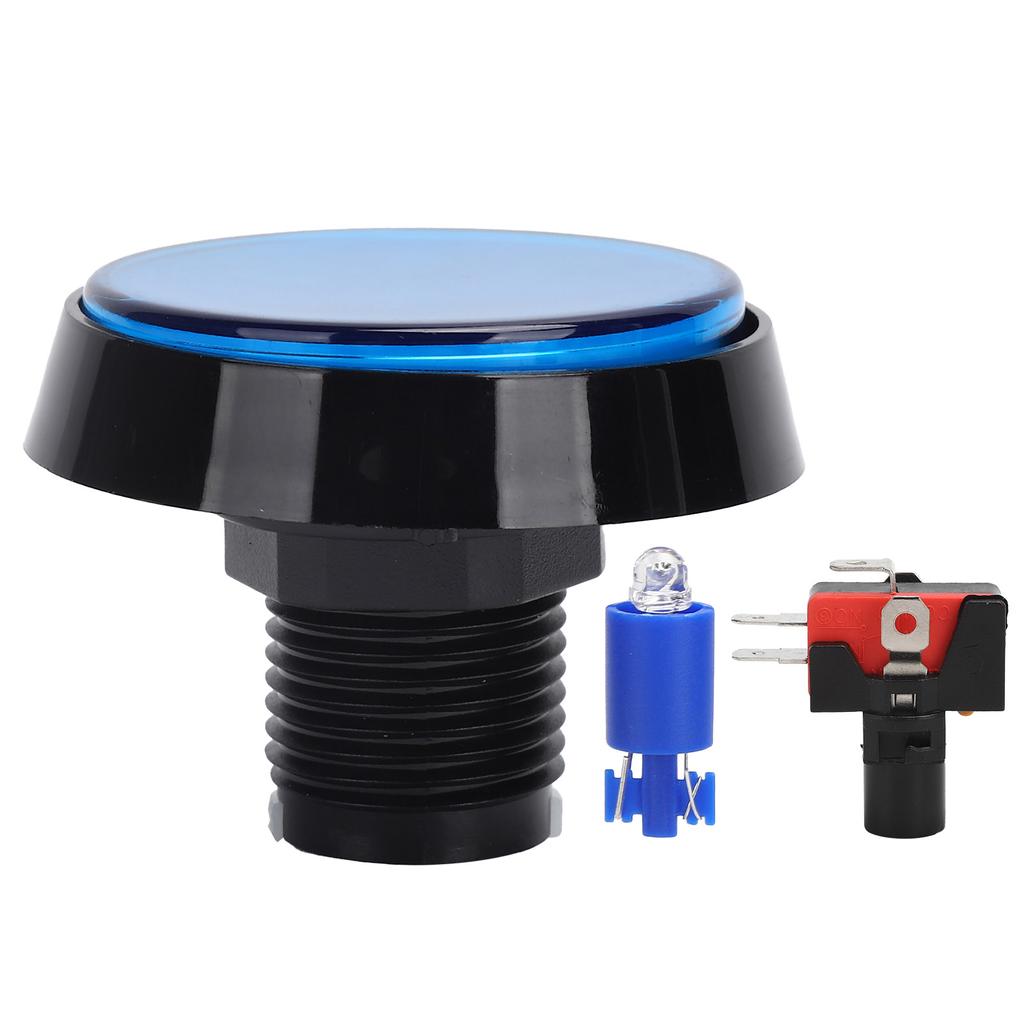 60mm Big Round Flat Button with LED Light 3?Foot Switch for Crane Machine Game ConsoleGreen