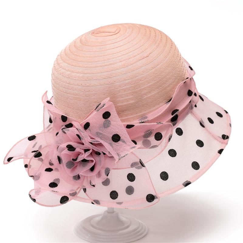 Женская шляпа рыбака весенне-летняя из органзы с цветком, прохладная шляпа, элегантная шляпа от солнца, шляпа-панама от солнца