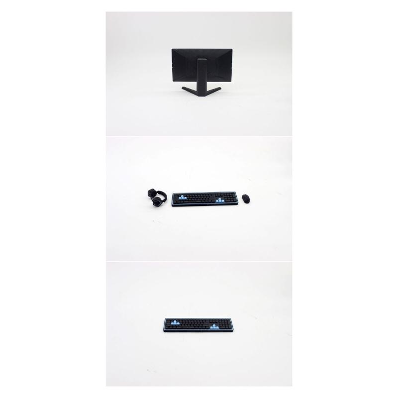 Compact Black Office Scene Model With Precise Proportions Ideal For Photography And DIY Projects