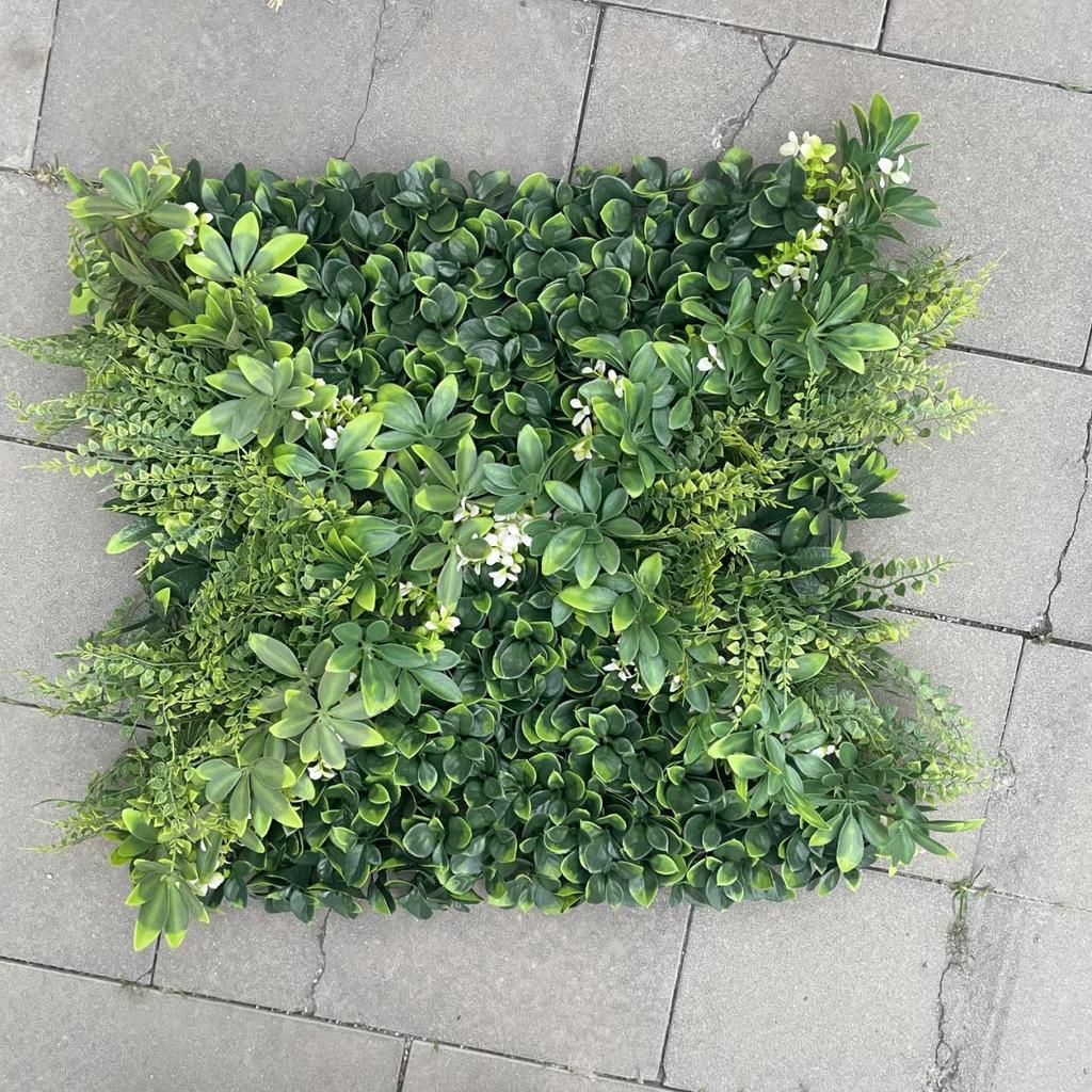 50×50cm Artificial Green Plant Wall - Plastic Vertical Garden, Fake Flower Wall, Synthetic Turf Background