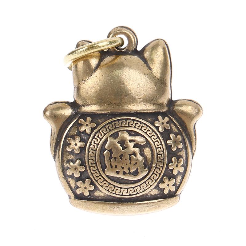 Брелок из чистой меди Lucky Cat, ювелирные изделия своими руками, подвесные аксессуары, брелок, подвеска