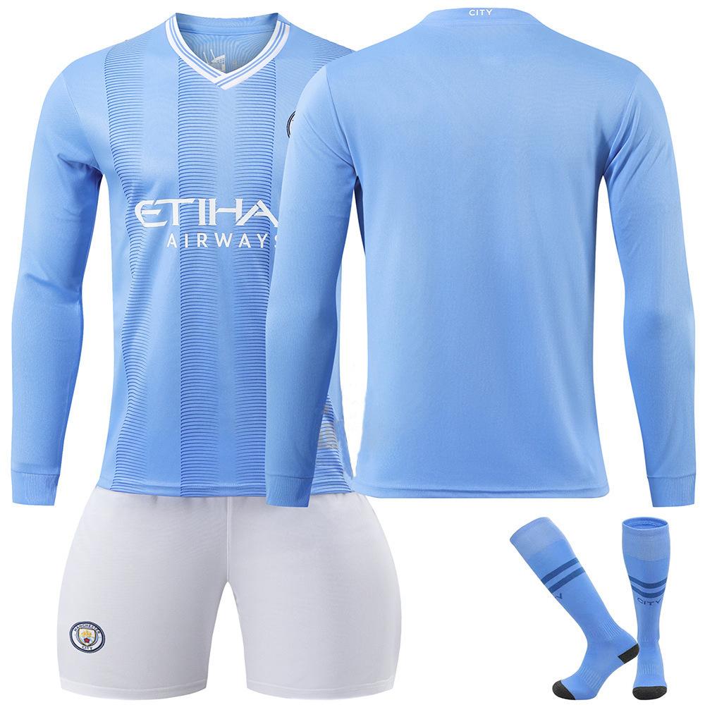 2324 Manchester City football jersey, long-sleeved suit, training jersey, club team jersey, appearance jersey, fan version, quick-drying.