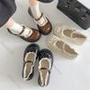 Fashion French Brown Round Head Thick Bottom Lolita Shoes New Spring Shallow Mouth Mary Jane Single Shoes Casual Lace Flat Bottom Loaers