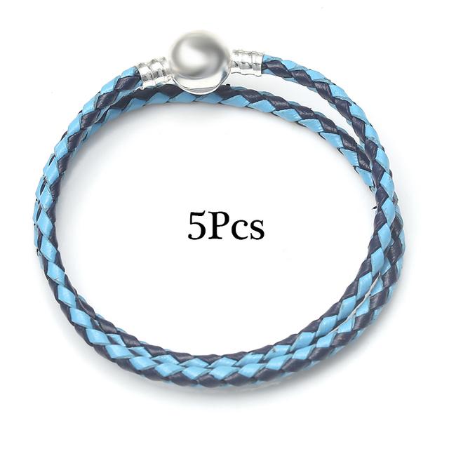 5pcs /Lot Sale Popular Charm Bracelets Diy Elegant Leather Chain Charms Bracelets Bangles For Women Jewelry Gift