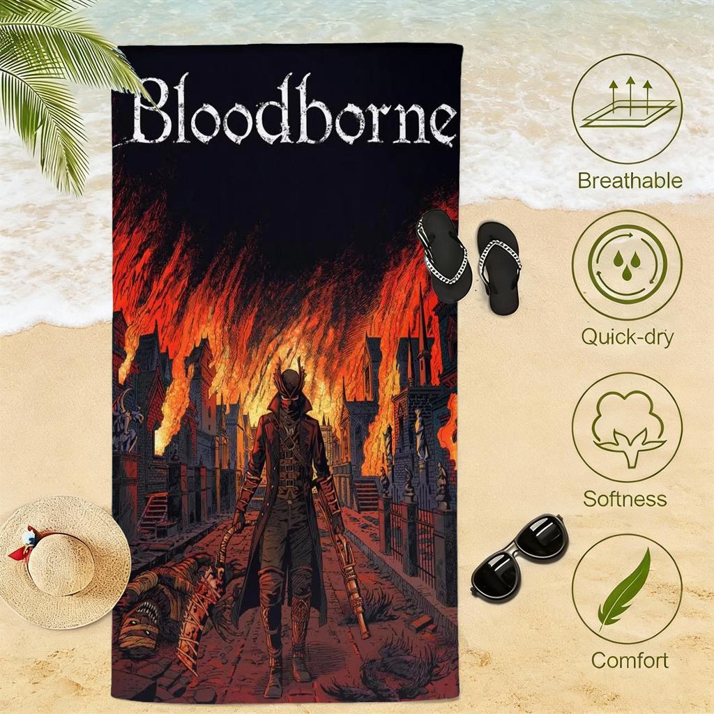 1pc C-Cradle of Filth Beach Towel Microfiber Quick Dry Symphonic Black Metal Bath Towel For Pool Beach Travel Metal Fans Gift