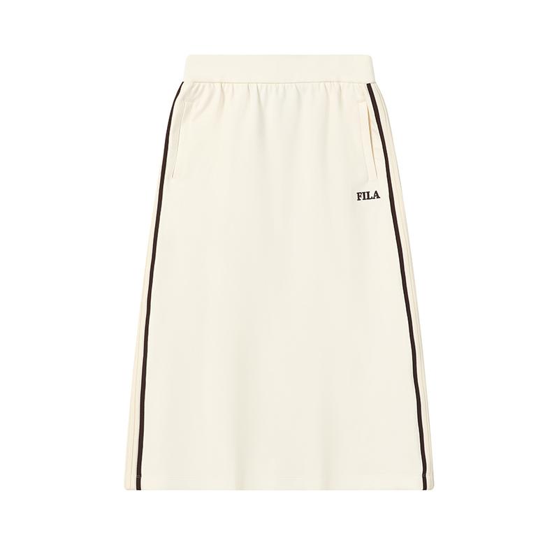 Fila Оригинальная Простая Модная Классическая Ретро Элегантная Свободная Универсальная Удобная Повседневная Длинная Юбка Женские юбки Яично-белый F11W619303FIV