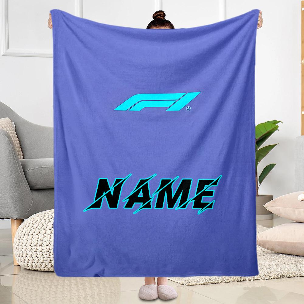 F1 Dreams Personalized Text Blanket Throw Personalized Blanket Soft Warm Cozy Suitable for Nap Sofa Couch Office Chair Ideal for All Seasons