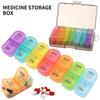 7 Days AM PM Rainbow Color Pill Box Medicine Dispenser Medicine Storage Box Health Care Tool