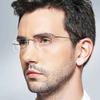 Ultralight Frameless Eyeglasses Titanium Alloy Glasses Frame Men High Quality Super Stretch Metal Temple Eyeglasses Frame