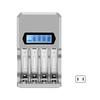 USB Powered 4 Slot AA 3A Battery Charger Fast Charging Slots with LCD Display for 1.2V NiMH NiCD AA 3A Batteries