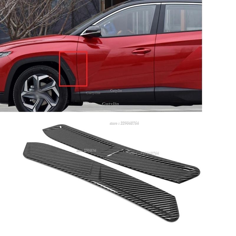 For Hyundai Tucson NX4 - 2024 Carbon Fiber Front Rear Wheel Eyebrow Trim Side Body Fender Bezel Accessories Car Styling