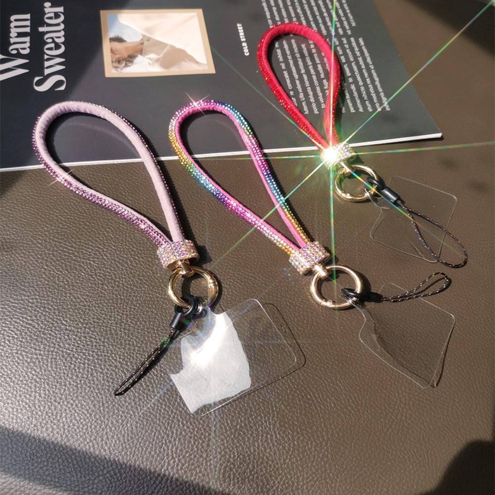 Блестящий бриллиантовый кристалл, шнурок-брелок против потери, подвесной шнур, ремешки на запястье, аксессуары для телефона