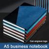 (Logo Can Be Engraved) A5 Leather Student Subject Notebook, Work Meeting Minutes, Business Notepad, Thickened Diary, Lined Inner Pages