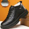 Winter Fashion Men's Leather Shoes Warm Fleece Thickened Versatile Martin Boots Comfortable Simple Casual Snow Boots Cotton Men's Shoes