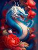 Алмазная картина, китайский дракон, цветок пиона, Diy, полная квадратная круглая дрель, стразы, вышивка, мозаика с животными, наборы для вышивки крестом, Настенный декор