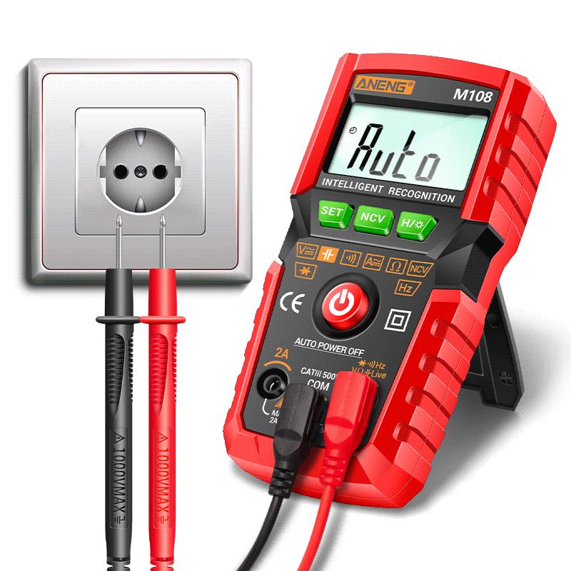 ANENG M108 Интеллектуальный цифровой мультиметр с автоматическим диапазоном 4000 отсчетов, универсальный портативный измеритель NCV