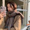New Houndstooth Plaid Scarf for Women In Winter Versatile Korean Style High End Warm Scarf Student Ins Style Scarf