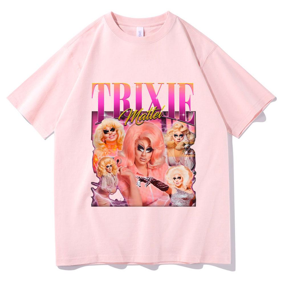 Ограниченный выпуск Trixie Mattel Винтажная футболка Летняя Мужская Мода Повседневные футболки Унисекс Женские Мягкий хлопок Оверсайз С круглым вырезом Короткий рукав