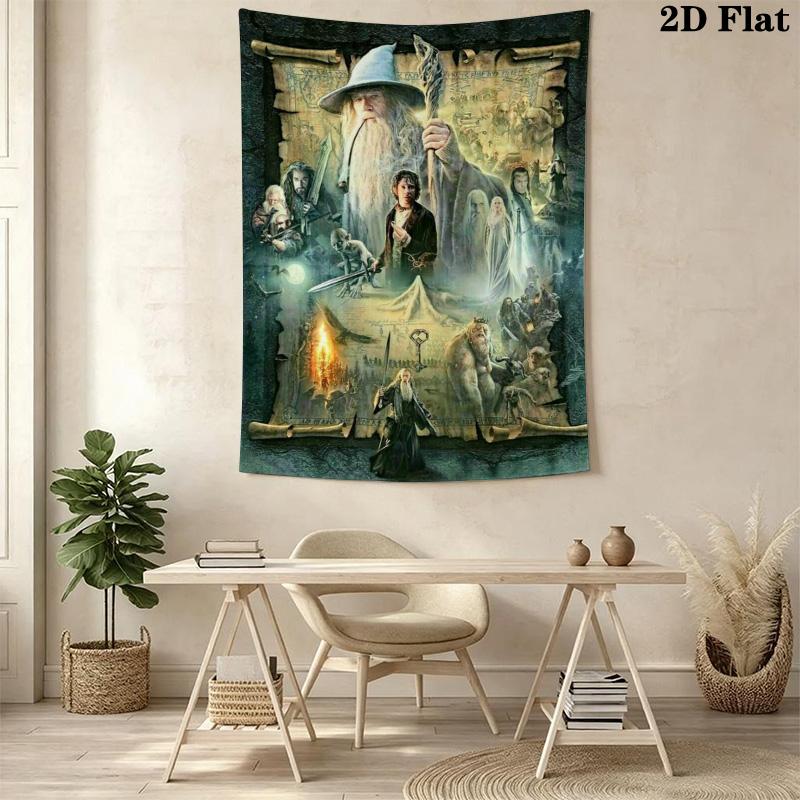 Fantasy Heroes Unite Magical Tapestry Tapestry Background Cloth Wallmounted Atmospheric Background Cloth Wall Covering Decoration