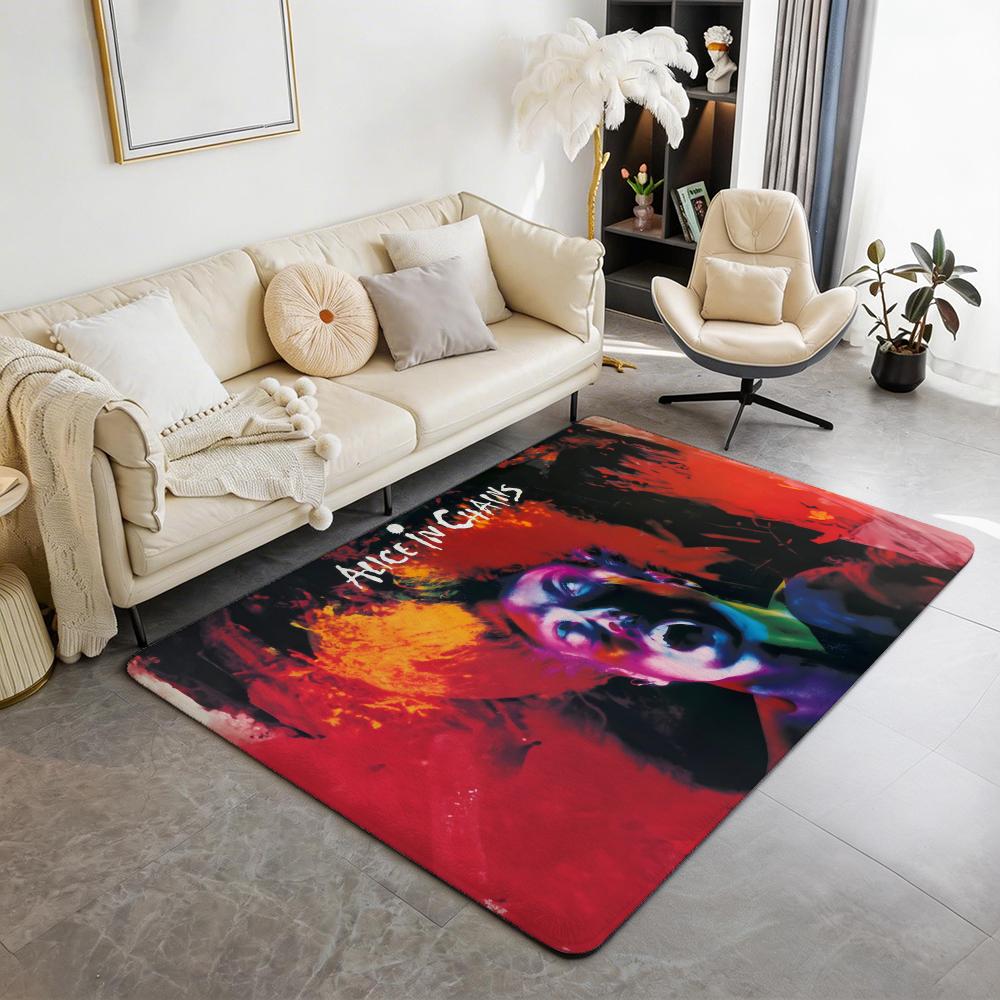 Retro Music Alice In Chains Floor Mat Eco Flannel Doormat Non Slip Odorless Indoor Floor Rug Soft Short Plush Home Mat