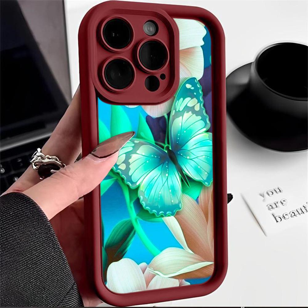 Мягкий чехол для телефона Angel Eye TPU для Samsung A05 A13 A23 A53 A14 A24 A34 A54 A15 A25 A35 A55 S20 S23 FE S24 Ultra Ae68 Бабочка цветок милый дизайн