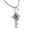 [J7977] - Designer Necklace 'Mystical Cross' Pink Snake