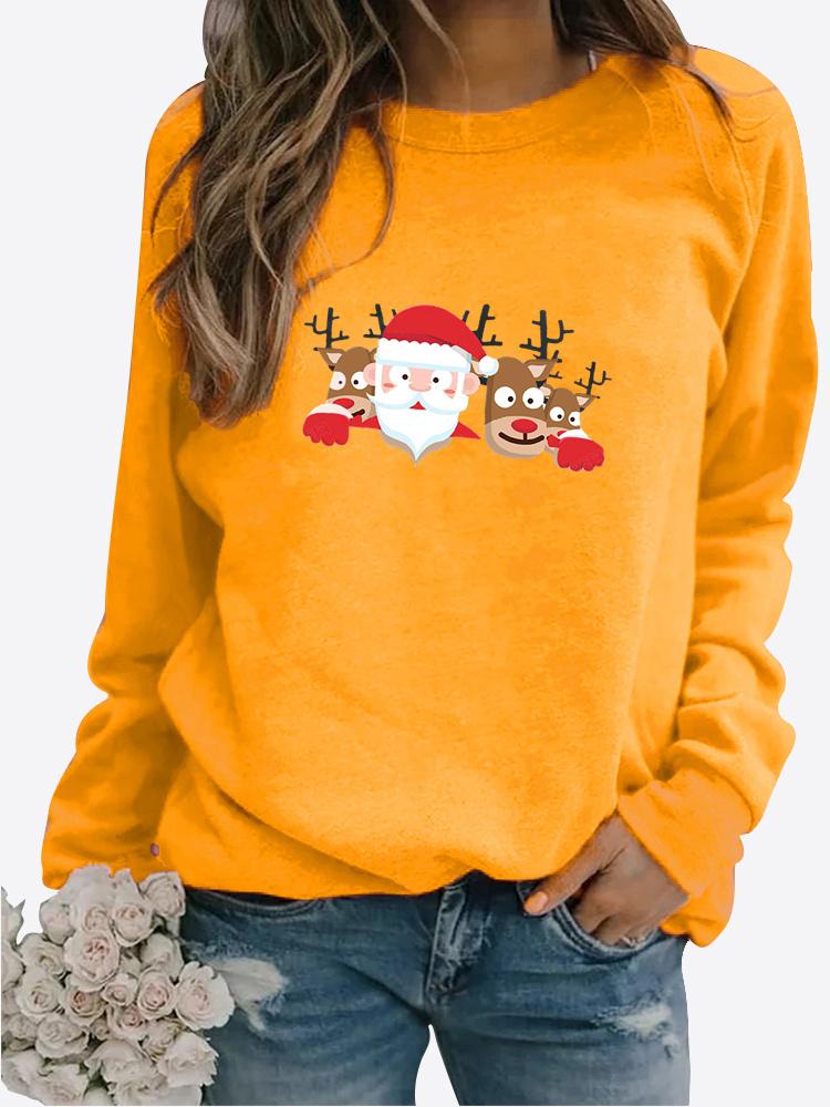 Осенний новый свитер, осенне-зимний женский свитер с рождественской тематикой и принтом, повседневный свитер с круглым вырезом и длинными рукавами, топ больших размеров