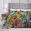 Cartoon Cute Doodle Blanket Quality Soft  Throw Blanket Winter Boy Girl Bedroom Funny Bedspread