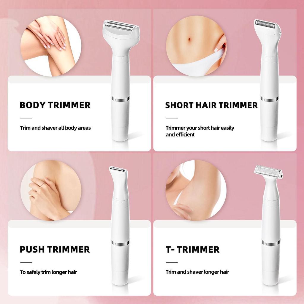 Женская аккумуляторная электробритва 7 в 1 — моющаяся бритва для ног, подмышек и зоны бикини.