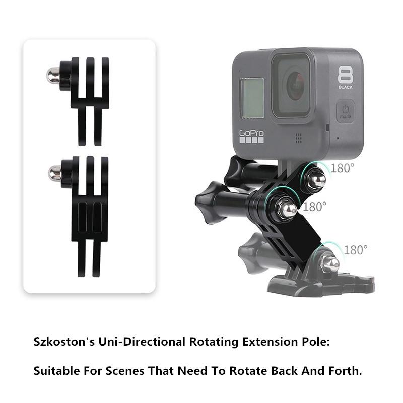 Поворотный рычаг, регулировка рычага, прямые соединения, адаптер, то же направление для Gopro 13 12 11 10 9 DJI Action 5 Pro Insta360 X4 X3 Аксессуары