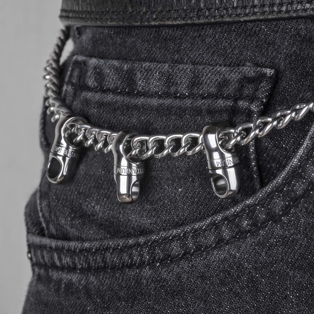 FEGVE Titanium Key Ring, Car Key Holder, Men's Smart Key, Metal Fittings, 360° Rotating Connector, Anti-Lost (3 Connectors)