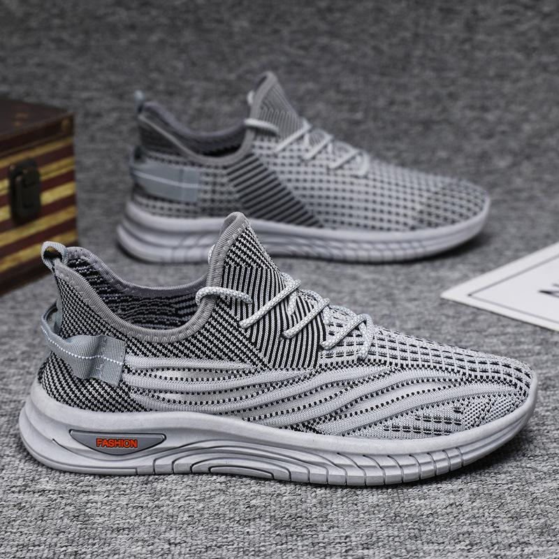 Spring New Men's Trendy Fly Woven Mesh Breathable Fashion Casual Sports Shoes Trendy Sports Men's Shoes