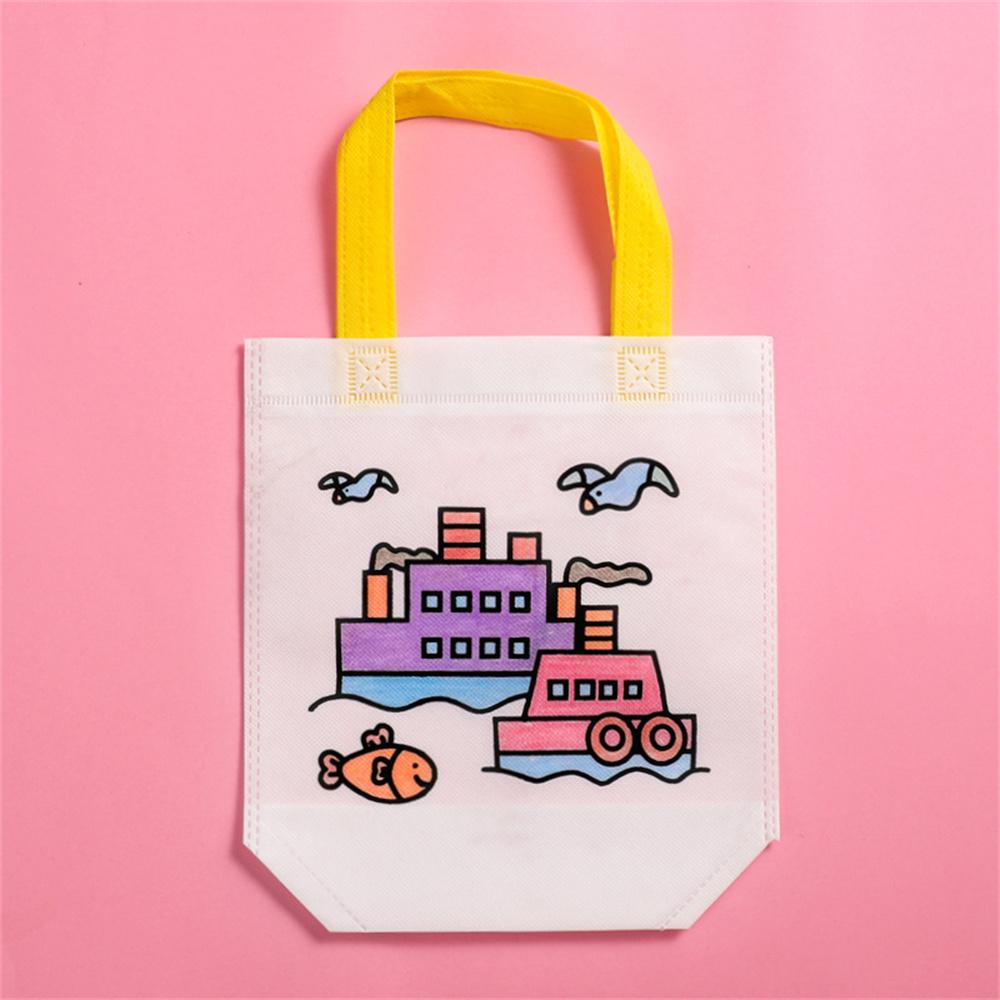 Сумка для граффити своими руками с маркером для раскрашивания, карнавальные сумки с изображением животных для вечеринок, детские эко-многоразовые мини-сумки из нетканого материала