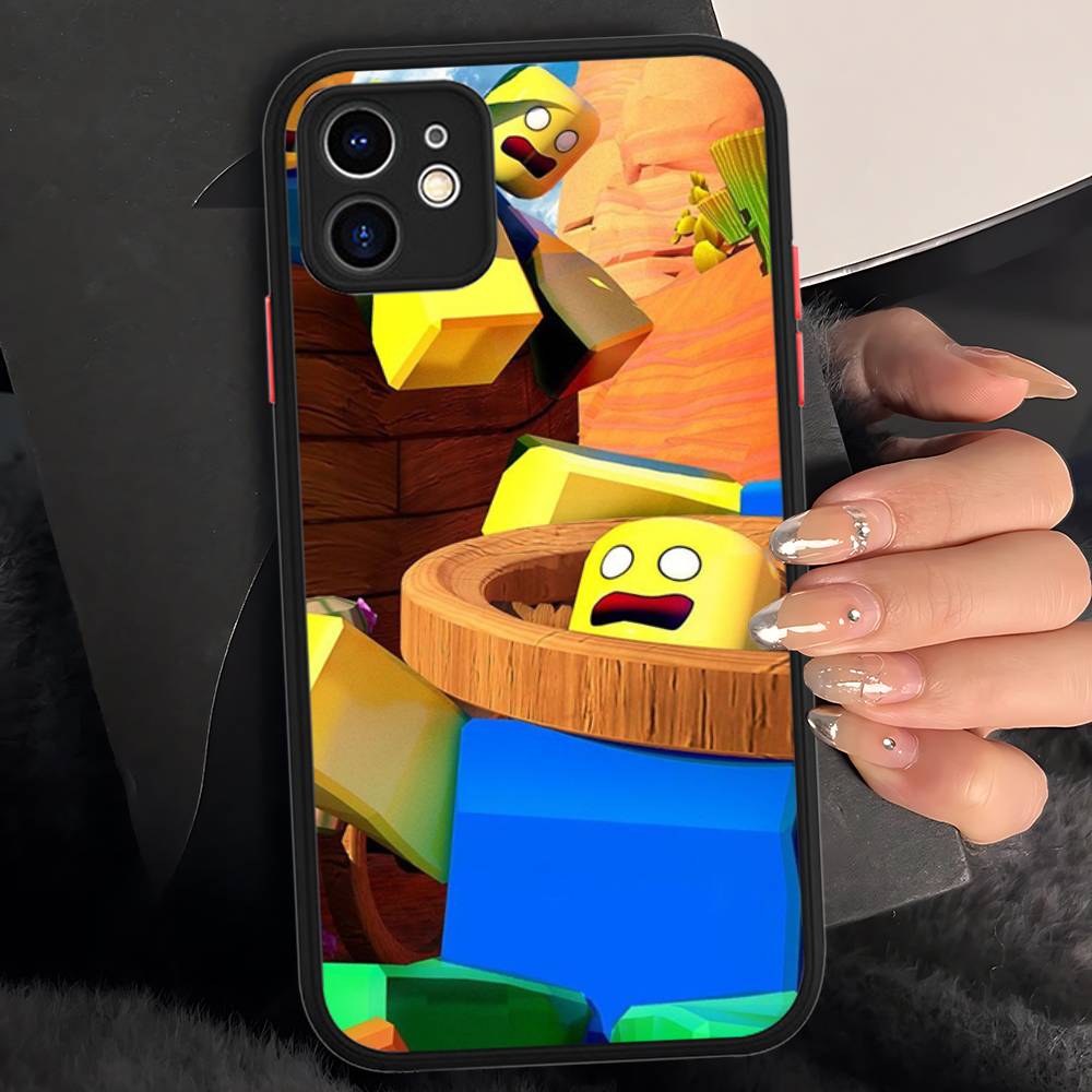 Популярная игра R-Roblox Чехол для телефона Для IPhone 16 Pro Max 15 14 13 12 11 XS MAX X Plus Конфетный Цвет Матовый ТПУ Чехол для Телефона