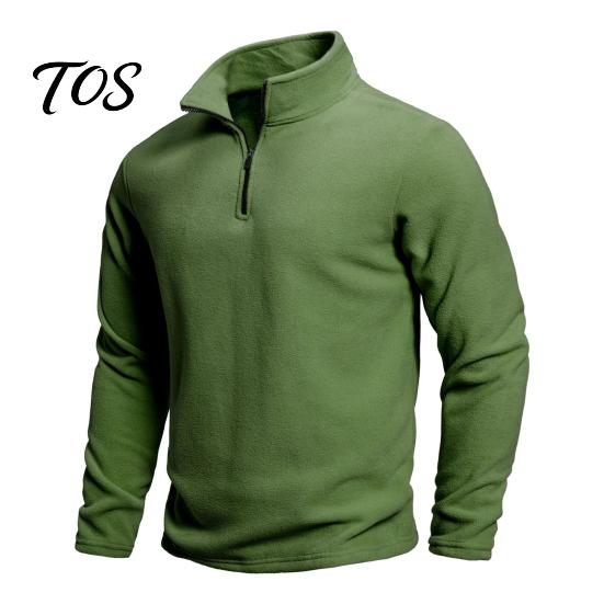 Winter Warm Clothing Men Quarter-Zip Sweatshirt, Long Sleeve Mock Neck Pullover Top, Solid Casual Color Tops Sweatshirt for Golf Office Street
