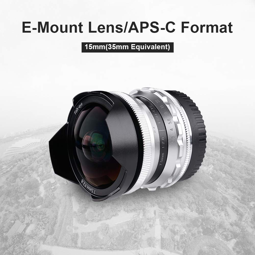 Сменный объектив для камеры PERGEAR, сверхширокоугольный объектив типа «рыбий глаз», ручной фиксированный фокус, совместимый с SONY NEX FS5 A6000 A6100 A6300 A6400