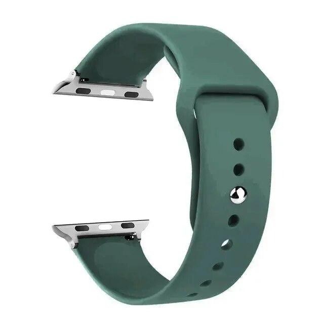 Силиконовый ремешок для Apple Watch, ремешки 45 мм, 44 мм, 49 мм, 40 мм, 41 мм, 42 мм, спортивный браслет Correa iWatch Series SE 9, 8, 7, 6, 5, 3, 4, Ultra 2
