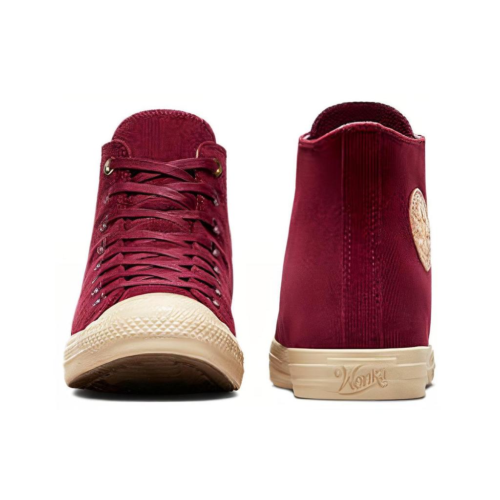 Willy Wonka x Converse Chuck Taylor All Star High Никогда не позволяйте им украсть ваши мечты Унисекс Кроссовки Красный Темно-бордовый Кочевник-хаки A08153C