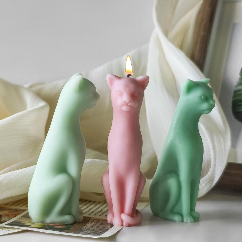 Standing Kitten Candle Making Mould Animal Cat Cartoon Scented Silicone Molds Animal Home Room Decor Gypsum Birthday Handmade Gifts