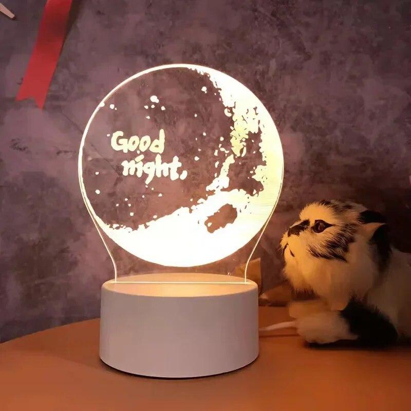 3D лампы акриловые светодиодные ночные огни медведь динозавр детский ночник светодиодный для украшения спальни Рождественский декор сувениры для свадебной вечеринки