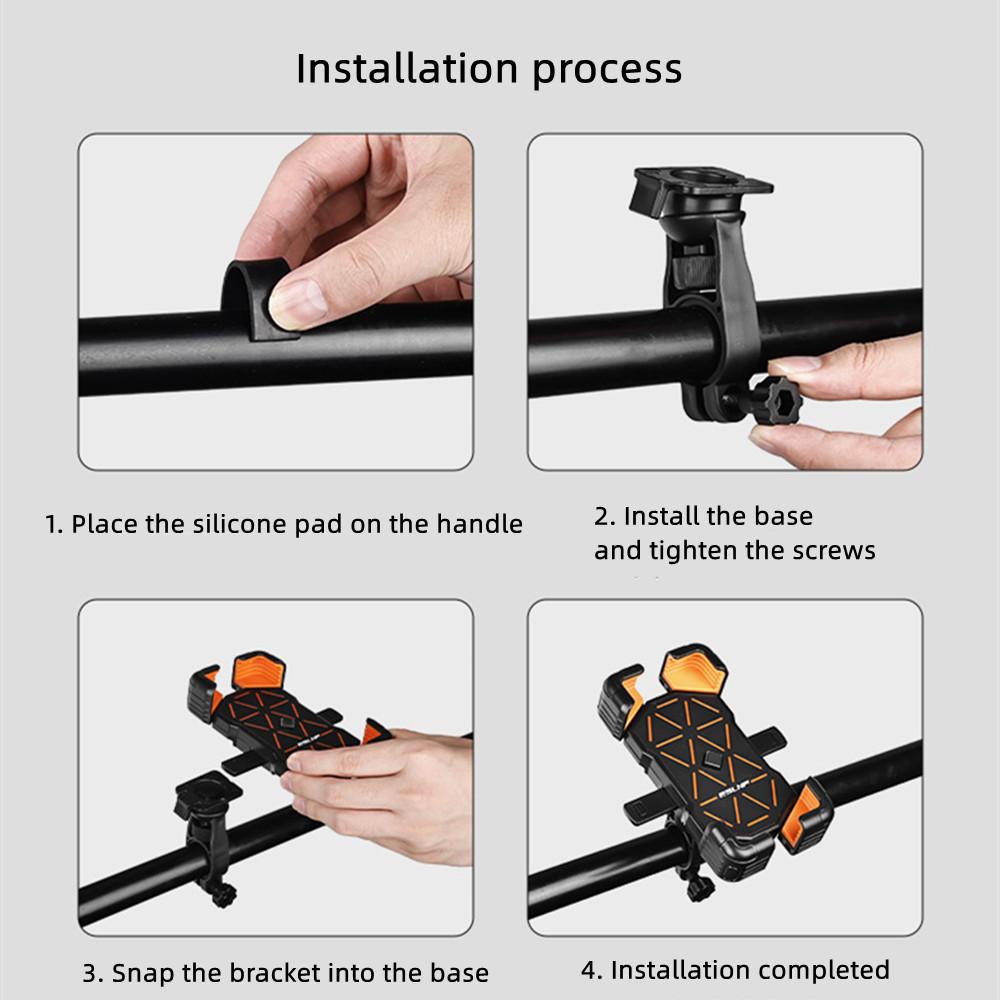 Держатель для телефона на велосипед с обзором 360°, универсальный держатель для телефона на велосипеде, подставка для мобильного телефона 4,5–7,2 дюйма, противоударный кронштейн для мотоцикла