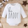 Newborn Baby Boy Girl "Hi Daddy" Print Jumpsuit Long Sleeve Romper Bodysuit