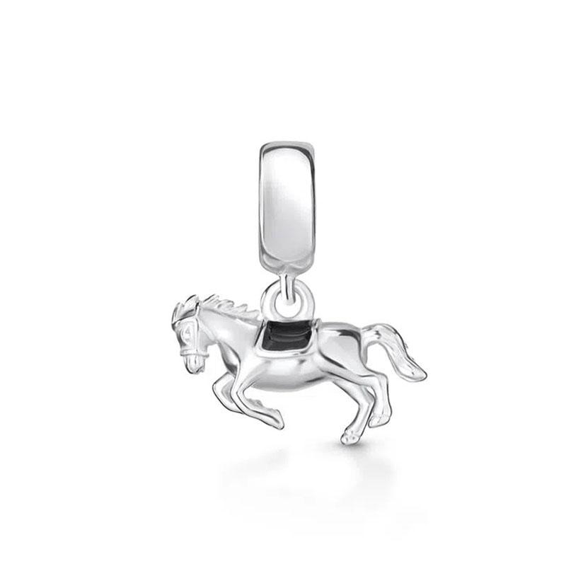 Европейская медная подвеска-шарм с жестом любви, подходит для оригинального браслета, ювелирное изделие, сверкающий крест, лошадь, ангел, свисающая бусина