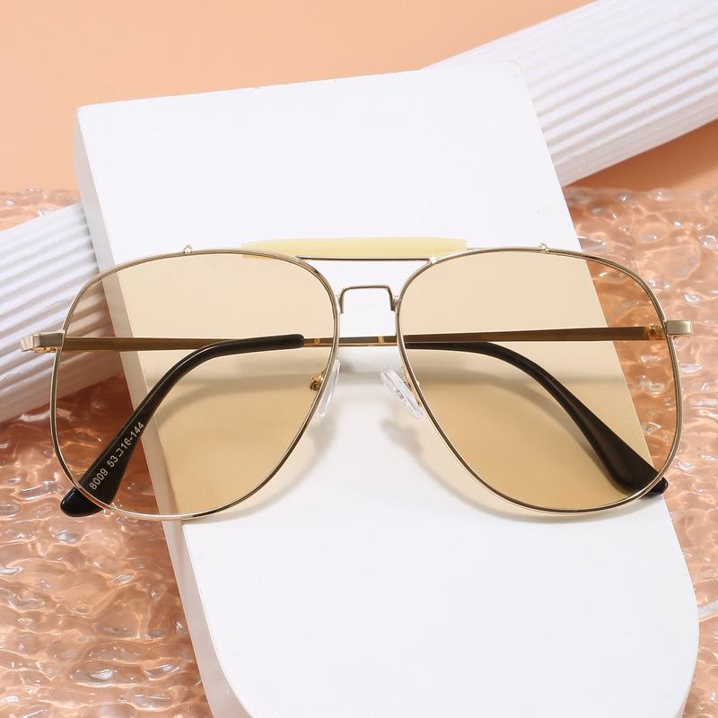 Pilot Shape Sunglasses Women European American Style Double Bridge Sun Glasses Men Mountaineering Hiking Men’S Sunglasses