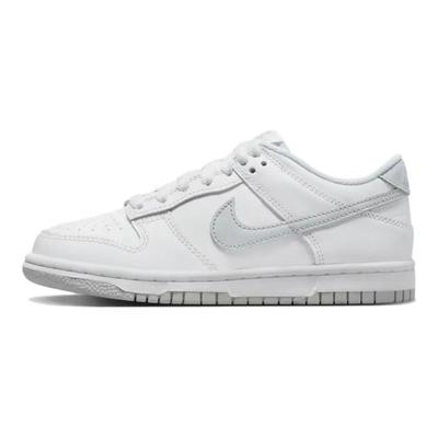 Кроссовки Dunk Leather Нескользящая Подошва Амортизация Устойчивость к Истиранию Низкие Скейтбордические Обувь Женские Белый Серебристый DH9765-102(Team52-S-BOX)