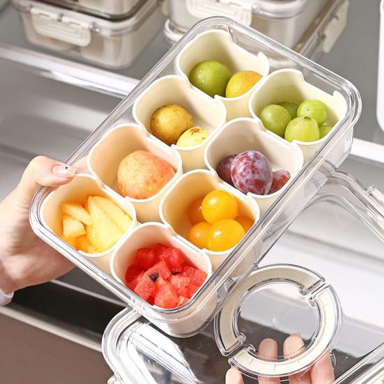 Контейнер для хранения продуктов с крышкой и ручкой Прозрачный органайзер для закусок Влагостойкий кухонный контейнер для орехов, конфет, печенья, сухофруктов
