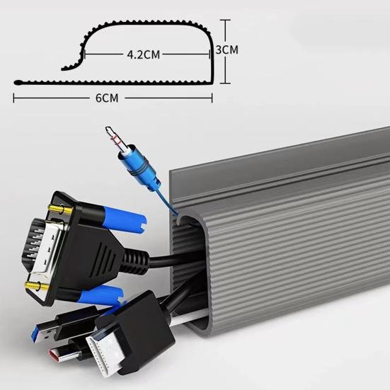 Слот для укладки кабелей под столом, самоклеящийся, без сверления, канавка для проводов на столе, универсальный сетевой лоток Ethernet, телевизор, компьютер, шнур питания, органайзер
